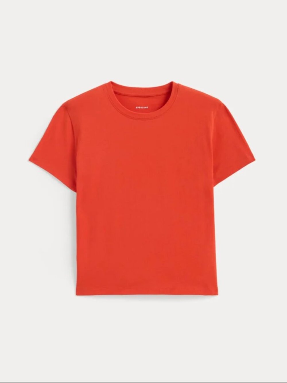 Everlane Poppy Red The Box-Cut Tee in Essential Cotton In Size S NWT